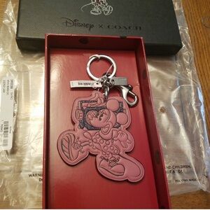 New boxed coach X Disney Minnie Mouse bag charm